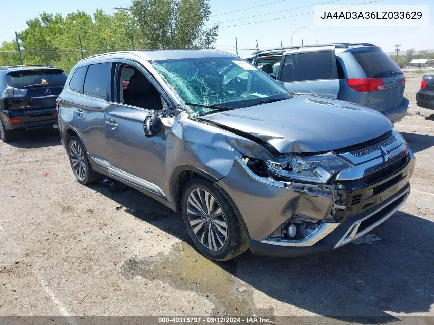 2020 Mitsubishi Outlander Se/Sel/Le/Sp VIN: JA4AD3A36LZ033629 Lot: 40315797