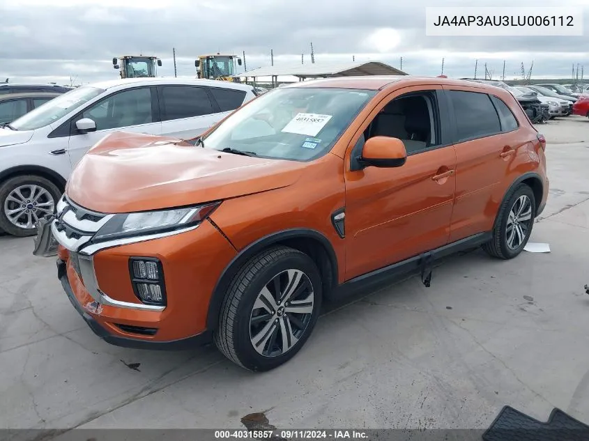 JA4AP3AU3LU006112 2020 Mitsubishi Outlander Sport Es/Sp