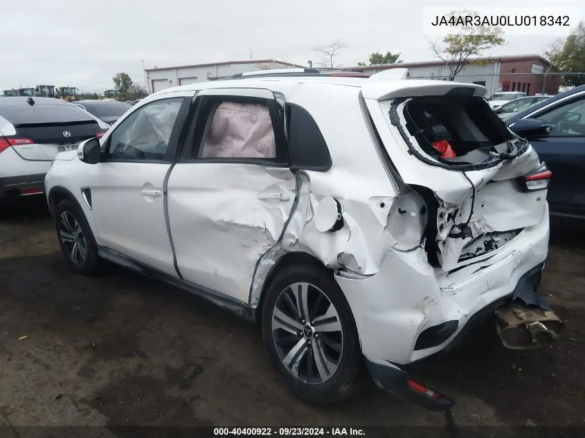 2020 Mitsubishi Outlander Sport Es/Se/Sp VIN: JA4AR3AU0LU018342 Lot: 40400922