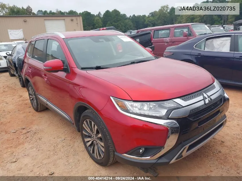 2020 Mitsubishi Outlander Se/Sel/Le VIN: JA4AD3A36LZ020735 Lot: 40414214