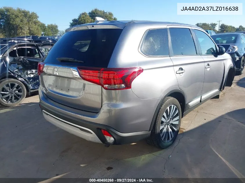 2020 Mitsubishi Outlander Es 2.4 VIN: JA4AD2A37LZ016638 Lot: 40450268