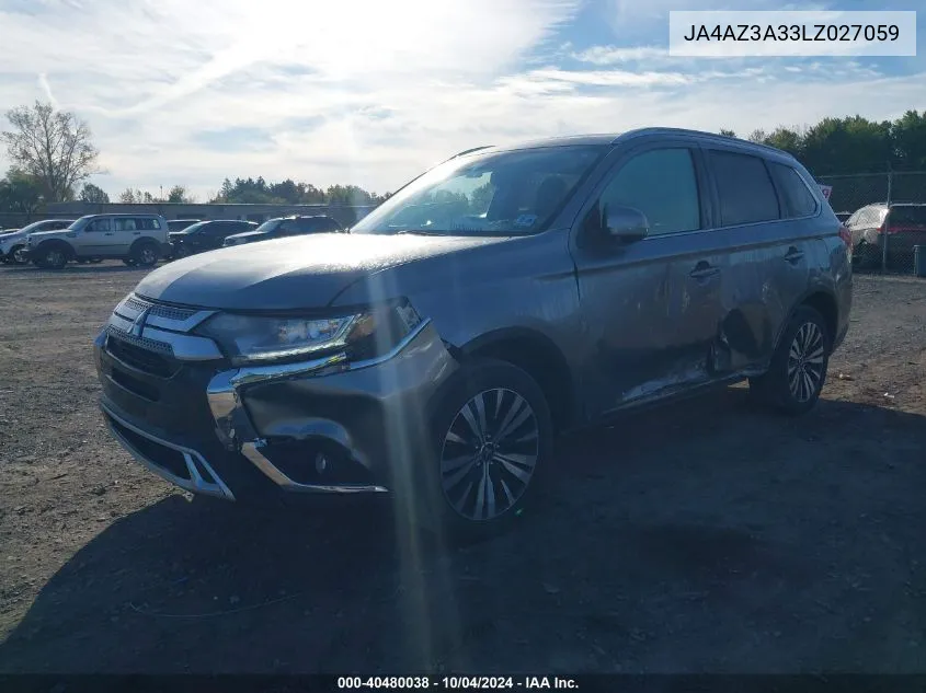 2020 Mitsubishi Outlander Sel 2.4 VIN: JA4AZ3A33LZ027059 Lot: 40480038