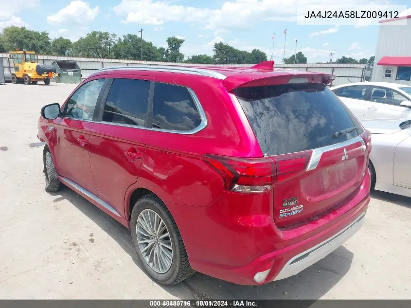 2020 Mitsubishi Outlander Phev Sel S-Awc VIN: JA4J24A58LZ009412 Lot: 40480716