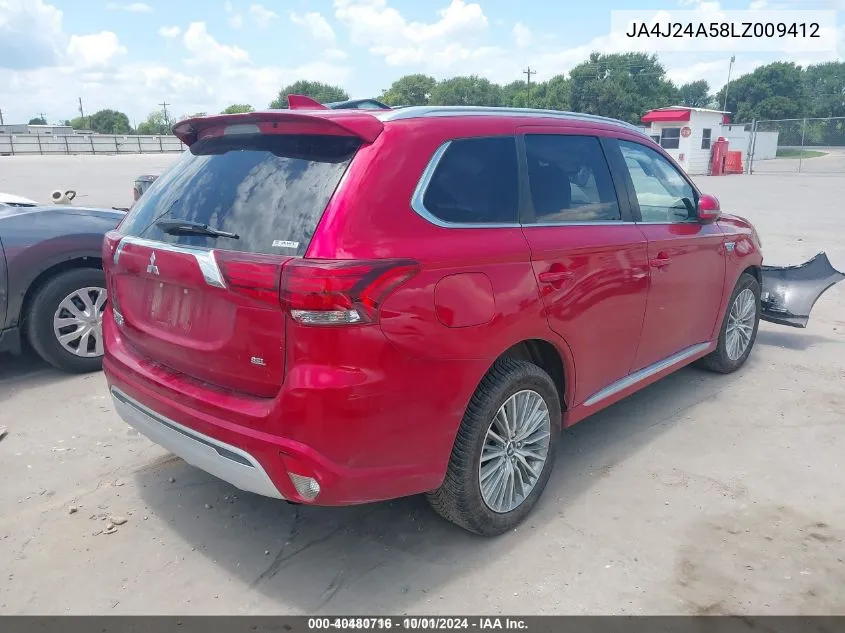 2020 Mitsubishi Outlander Phev Sel S-Awc VIN: JA4J24A58LZ009412 Lot: 40480716