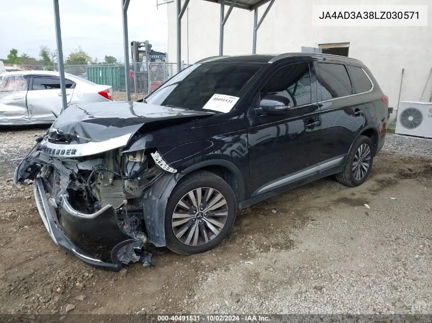 2020 Mitsubishi Outlander Le 2.4/Se 2.4/Sel 2.4/Sp 2.4 VIN: JA4AD3A38LZ030571 Lot: 40491531