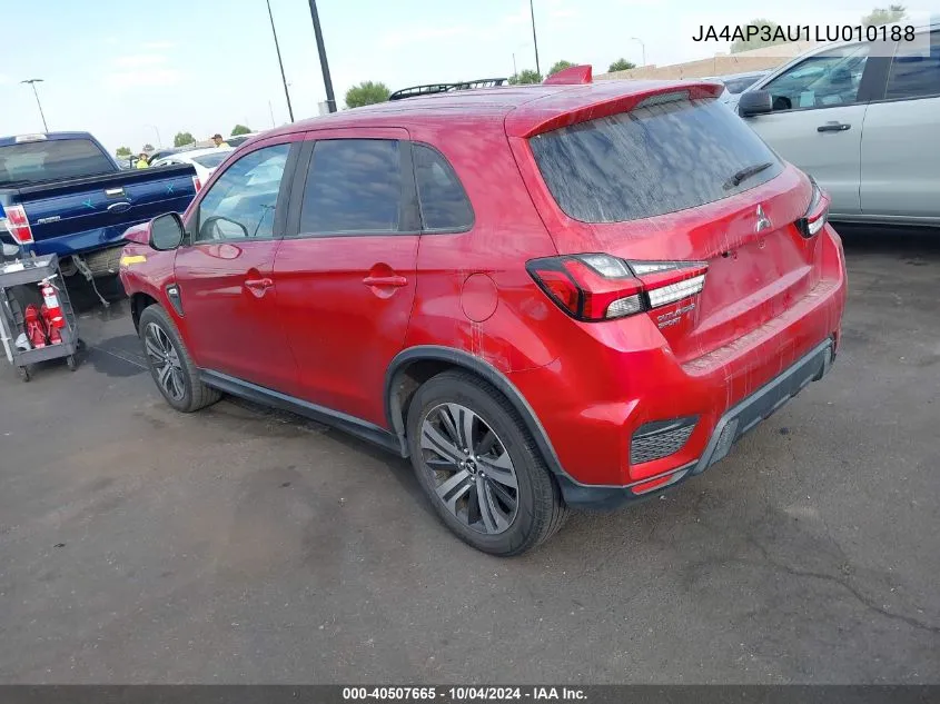 2020 Mitsubishi Outlander Sport 2.0 Es VIN: JA4AP3AU1LU010188 Lot: 40507665