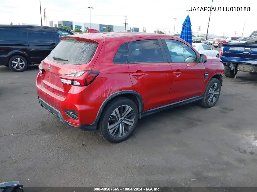 2020 Mitsubishi Outlander Sport 2.0 Es VIN: JA4AP3AU1LU010188 Lot: 40507665