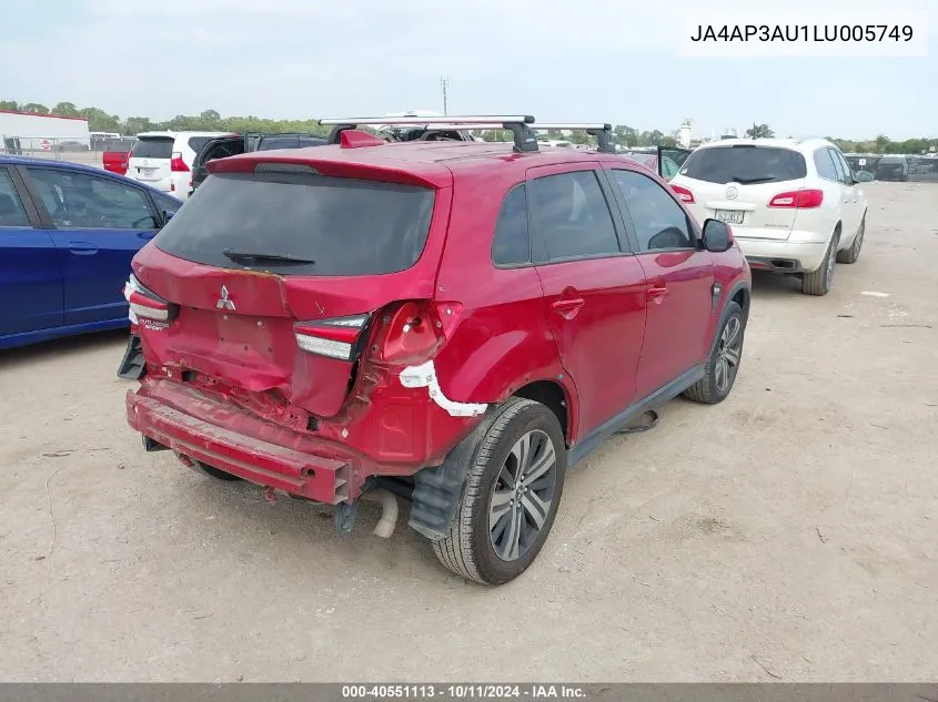 2020 Mitsubishi Outlander Sport 2.0 Es VIN: JA4AP3AU1LU005749 Lot: 40551113