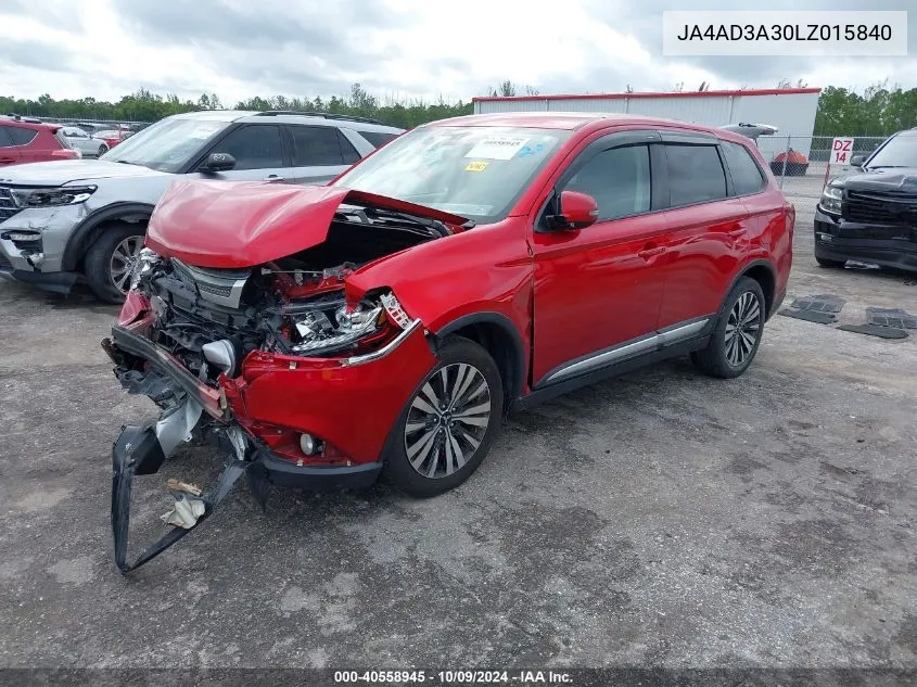 2020 Mitsubishi Outlander Se/Sel/Le VIN: JA4AD3A30LZ015840 Lot: 40558945