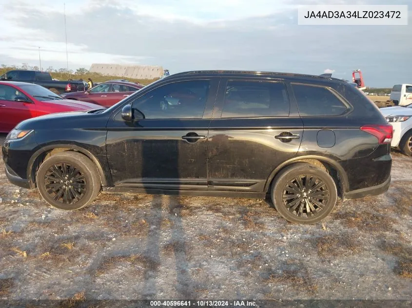 2020 Mitsubishi Outlander Le 2.4 VIN: JA4AD3A34LZ023472 Lot: 40596641