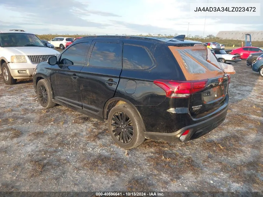 2020 Mitsubishi Outlander Le 2.4 VIN: JA4AD3A34LZ023472 Lot: 40596641