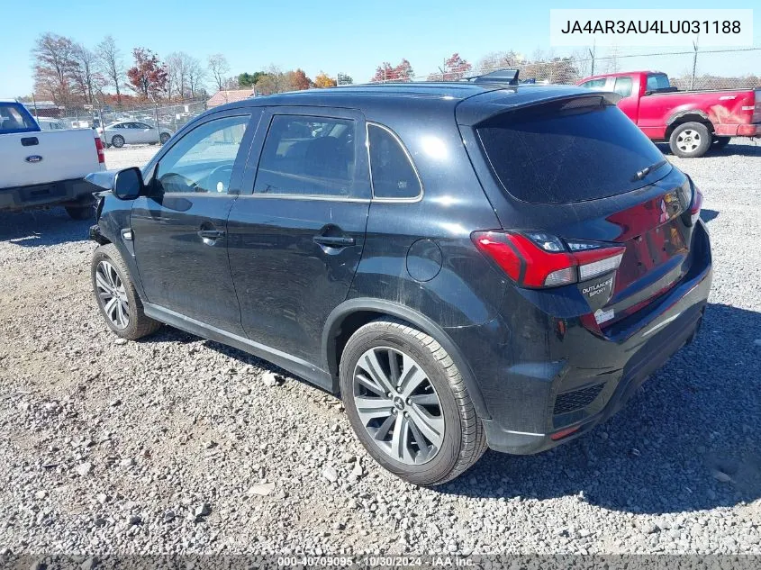 2020 Mitsubishi Outlander Sport 2.0 Es VIN: JA4AR3AU4LU031188 Lot: 40709095