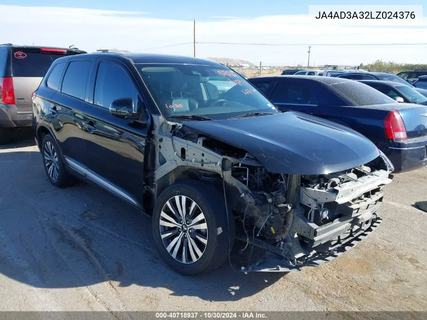 2020 Mitsubishi Outlander Se 2.4 VIN: JA4AD3A32LZ024376 Lot: 40718937