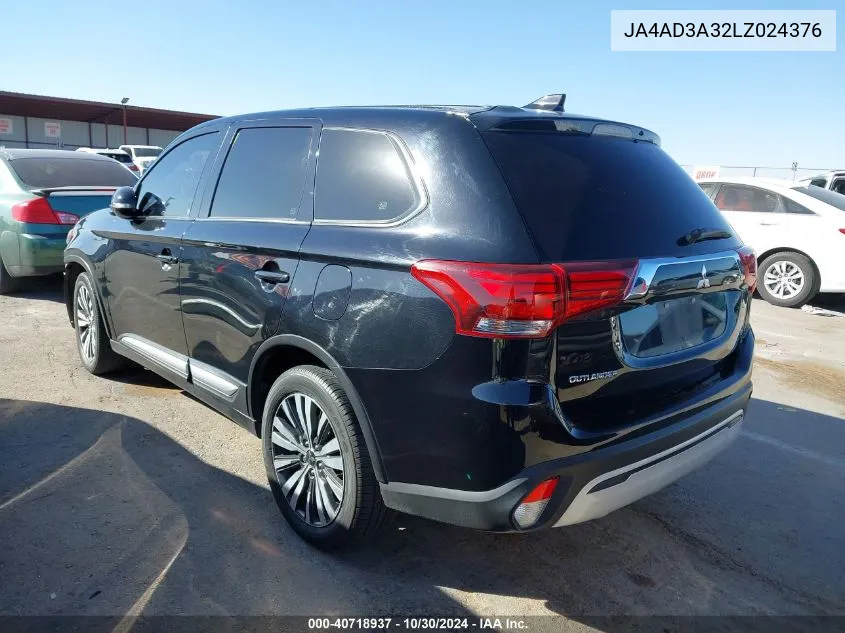 2020 Mitsubishi Outlander Se 2.4 VIN: JA4AD3A32LZ024376 Lot: 40718937