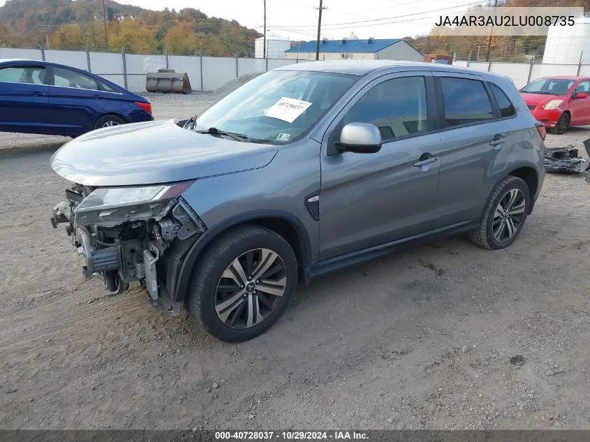 2020 Mitsubishi Outlander Sport 2.0 Be /2.0 Es /2.0 Se /2.0 Sp VIN: JA4AR3AU2LU008735 Lot: 40728037