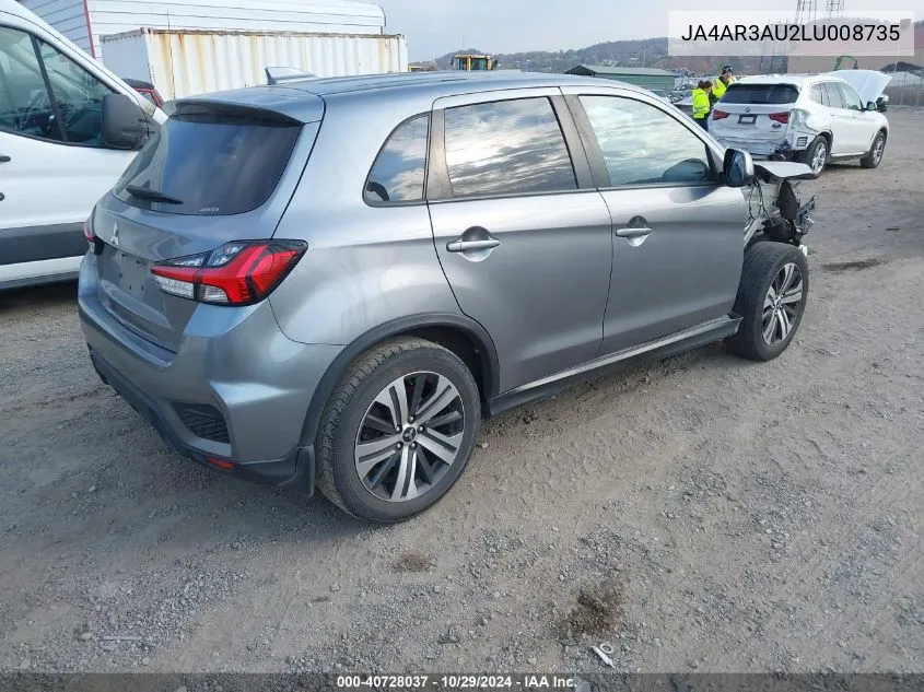 2020 Mitsubishi Outlander Sport 2.0 Be /2.0 Es /2.0 Se /2.0 Sp VIN: JA4AR3AU2LU008735 Lot: 40728037