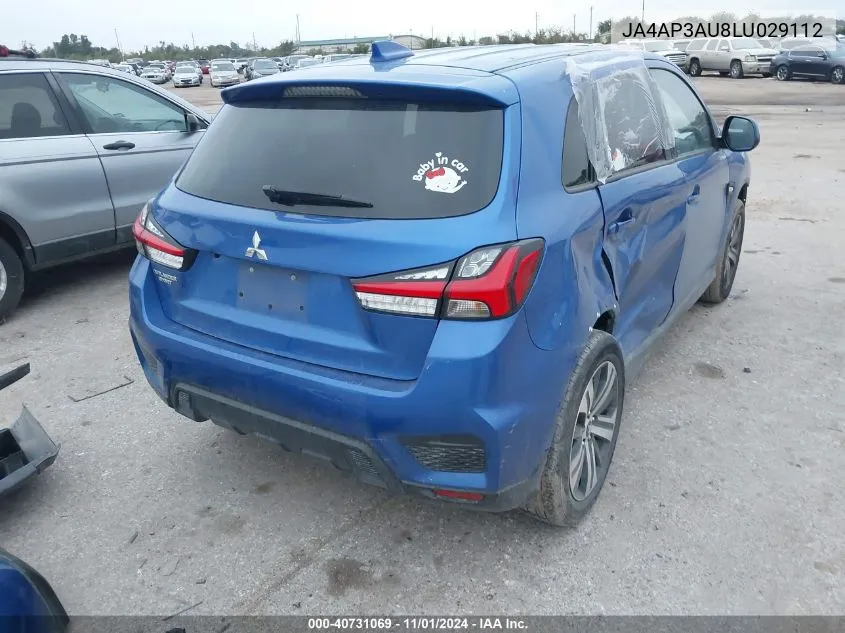 2020 Mitsubishi Outlander Sport 2.0 Es VIN: JA4AP3AU8LU029112 Lot: 40731069