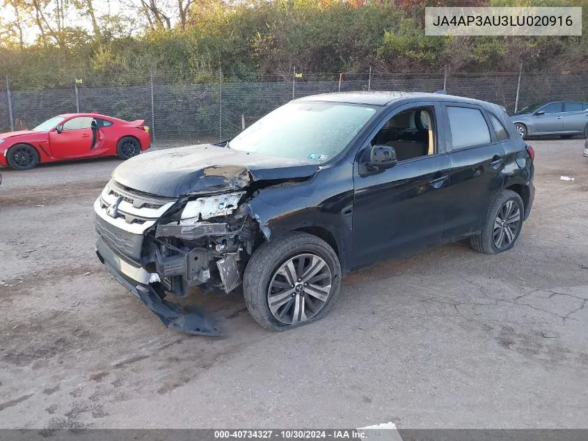 2020 Mitsubishi Outlander Sport 2.0 Es VIN: JA4AP3AU3LU020916 Lot: 40734327