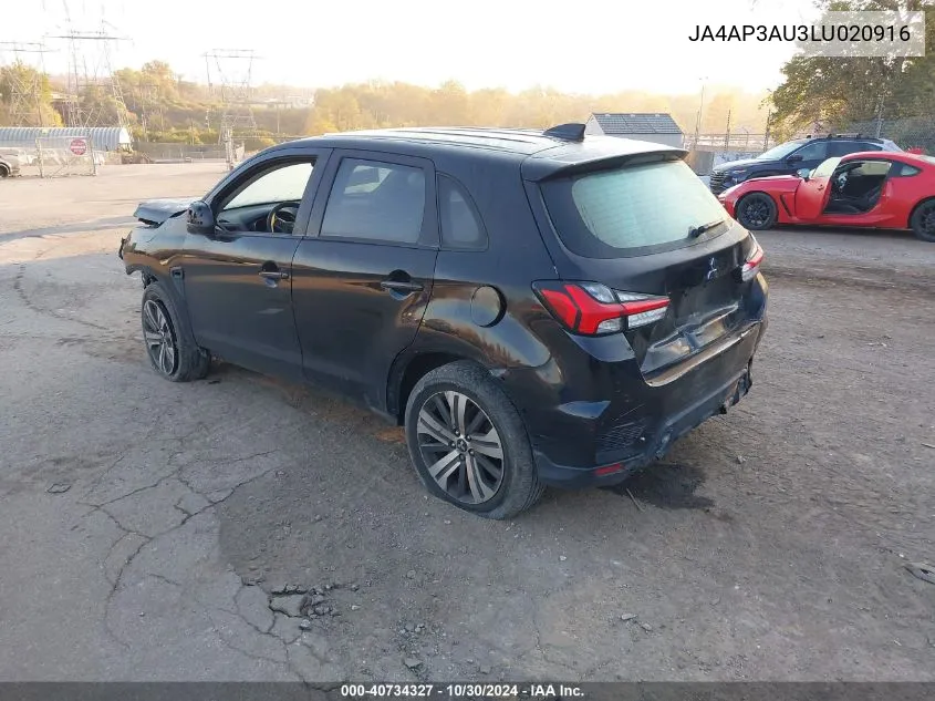 2020 Mitsubishi Outlander Sport 2.0 Es VIN: JA4AP3AU3LU020916 Lot: 40734327