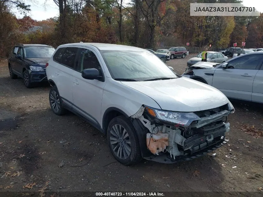 2020 Mitsubishi Outlander Es 2.4 /Le 2.4 /Se 2.4 /Sel 2.4 /Sp 2.4 VIN: JA4AZ3A31LZ047701 Lot: 40740723