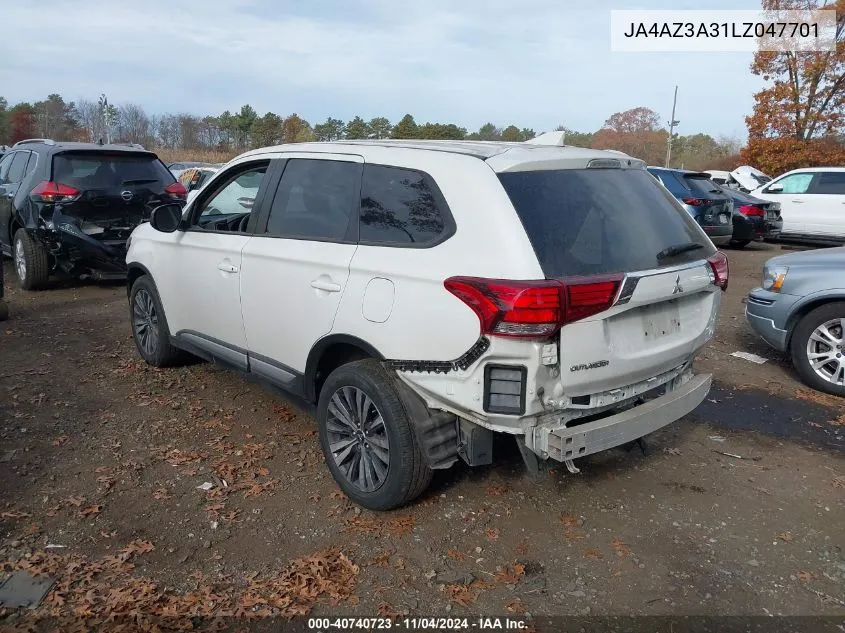 2020 Mitsubishi Outlander Es 2.4 /Le 2.4 /Se 2.4 /Sel 2.4 /Sp 2.4 VIN: JA4AZ3A31LZ047701 Lot: 40740723