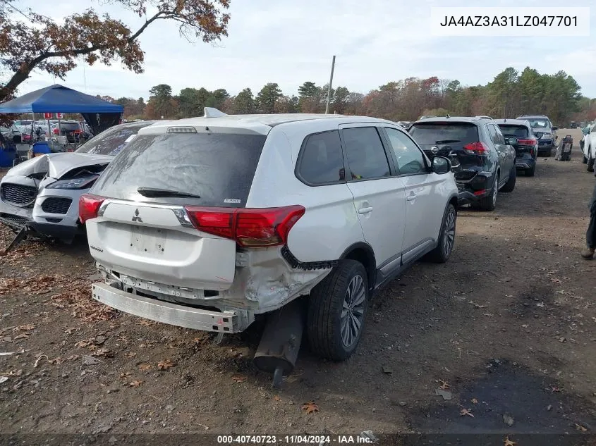 2020 Mitsubishi Outlander Es 2.4 /Le 2.4 /Se 2.4 /Sel 2.4 /Sp 2.4 VIN: JA4AZ3A31LZ047701 Lot: 40740723