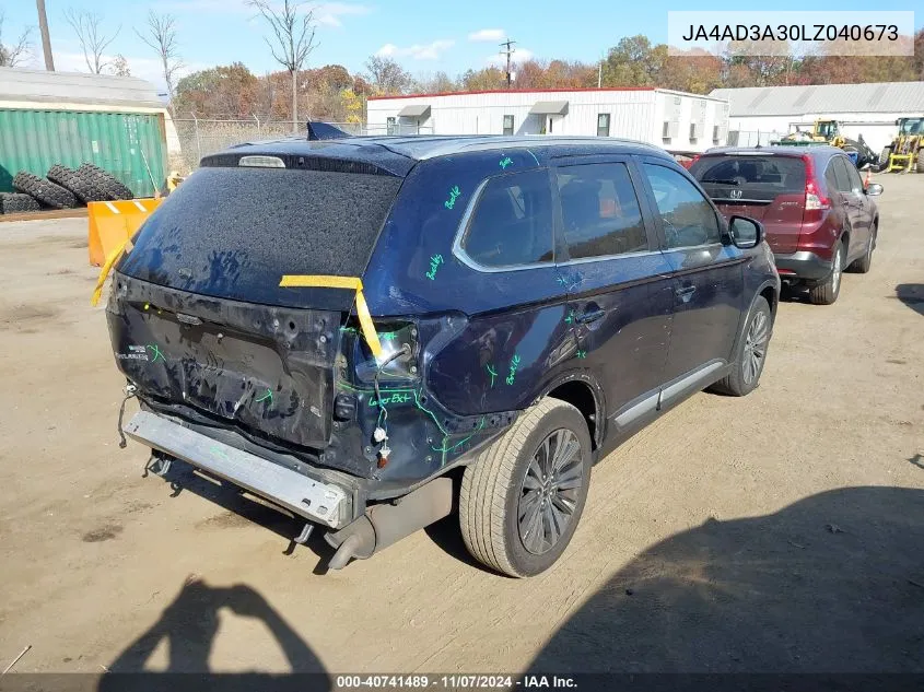 2020 Mitsubishi Outlander Le 2.4/Se 2.4/Sel 2.4/Sp 2.4 VIN: JA4AD3A30LZ040673 Lot: 40741489