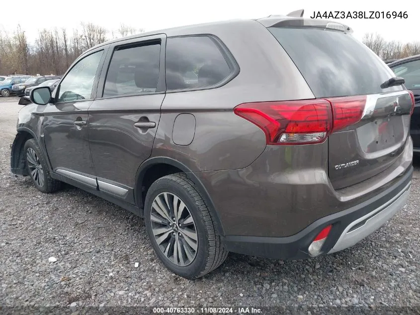 2020 Mitsubishi Outlander Es 2.4 VIN: JA4AZ3A38LZ016946 Lot: 40763330