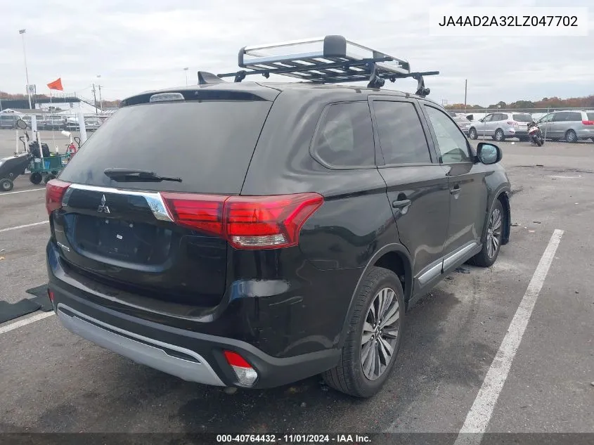 2020 Mitsubishi Outlander Es 2.4 VIN: JA4AD2A32LZ047702 Lot: 40764432