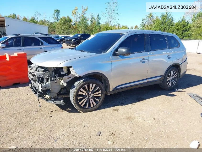 2020 Mitsubishi Outlander Es 2.4 VIN: JA4AD2A34LZ003684 Lot: 40784157