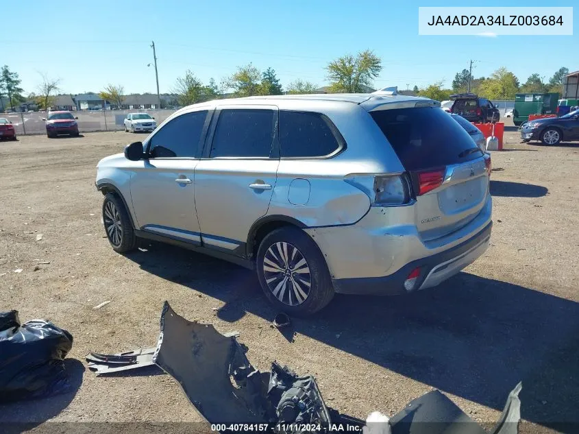 2020 Mitsubishi Outlander Es 2.4 VIN: JA4AD2A34LZ003684 Lot: 40784157