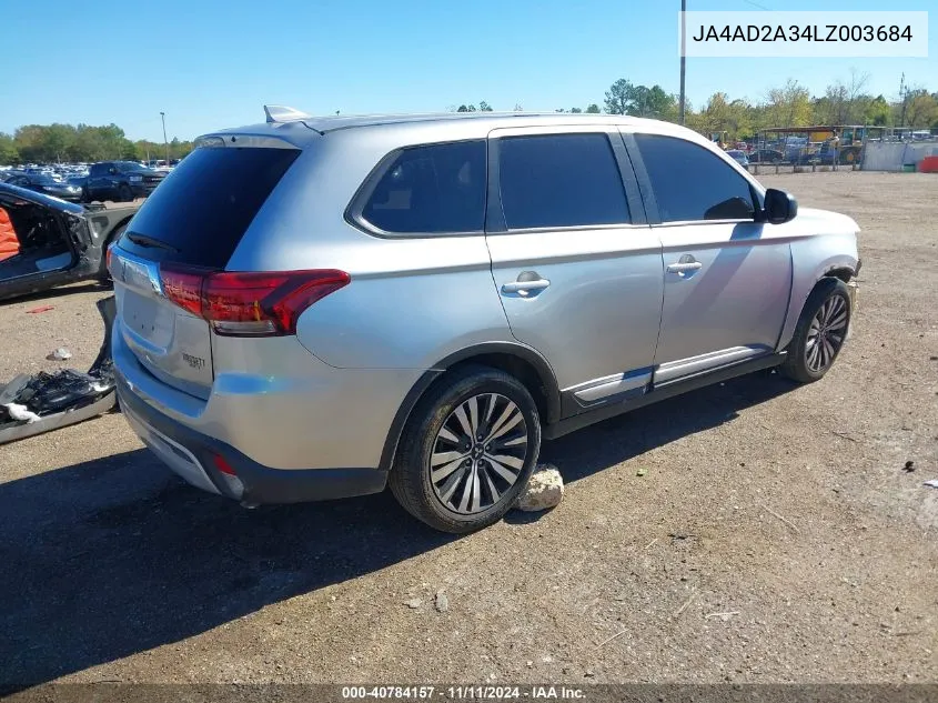 2020 Mitsubishi Outlander Es 2.4 VIN: JA4AD2A34LZ003684 Lot: 40784157