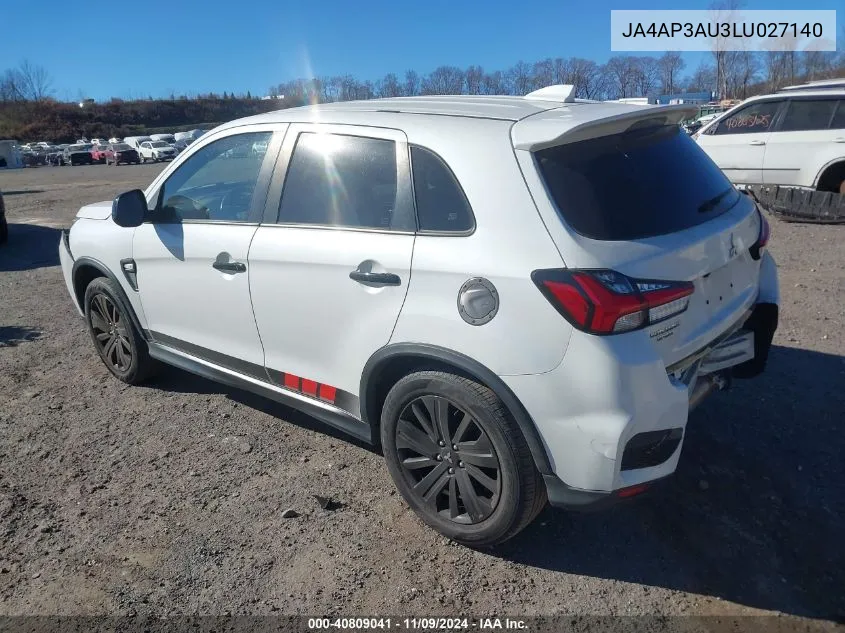 2020 Mitsubishi Outlander Sport 2.0 Be/2.0 Es/2.0 Sp VIN: JA4AP3AU3LU027140 Lot: 40809041