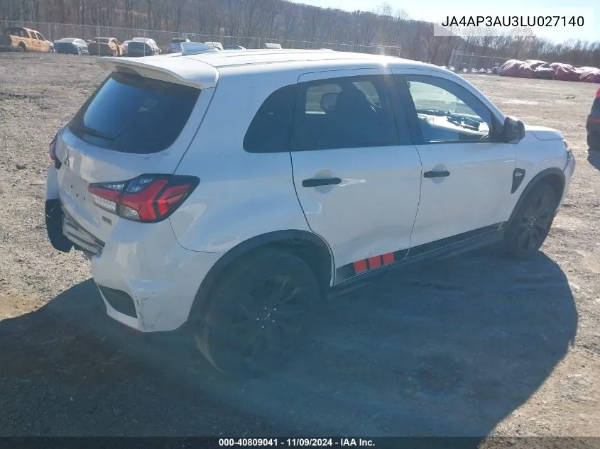 2020 Mitsubishi Outlander Sport 2.0 Be/2.0 Es/2.0 Sp VIN: JA4AP3AU3LU027140 Lot: 40809041