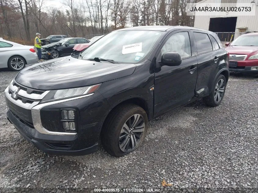 2020 Mitsubishi Outlander Sport 2.0 Es VIN: JA4AR3AU6LU026753 Lot: 40809575