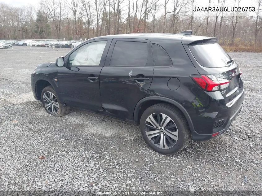 2020 Mitsubishi Outlander Sport 2.0 Es VIN: JA4AR3AU6LU026753 Lot: 40809575