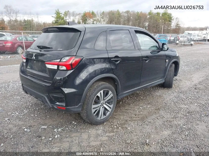 2020 Mitsubishi Outlander Sport 2.0 Es VIN: JA4AR3AU6LU026753 Lot: 40809575