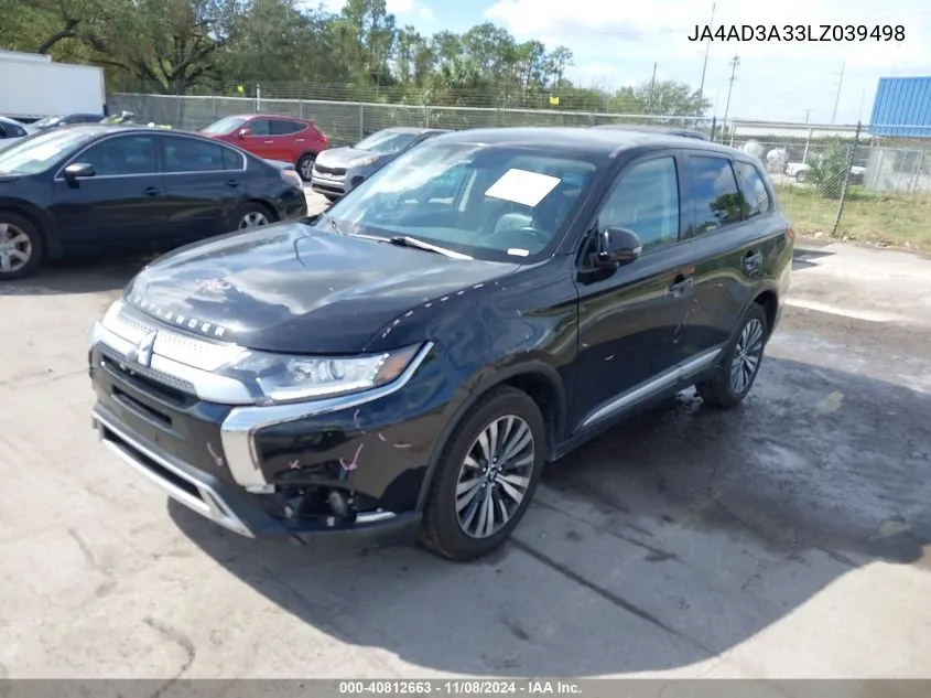 2020 Mitsubishi Outlander Se 2.4 VIN: JA4AD3A33LZ039498 Lot: 40812663