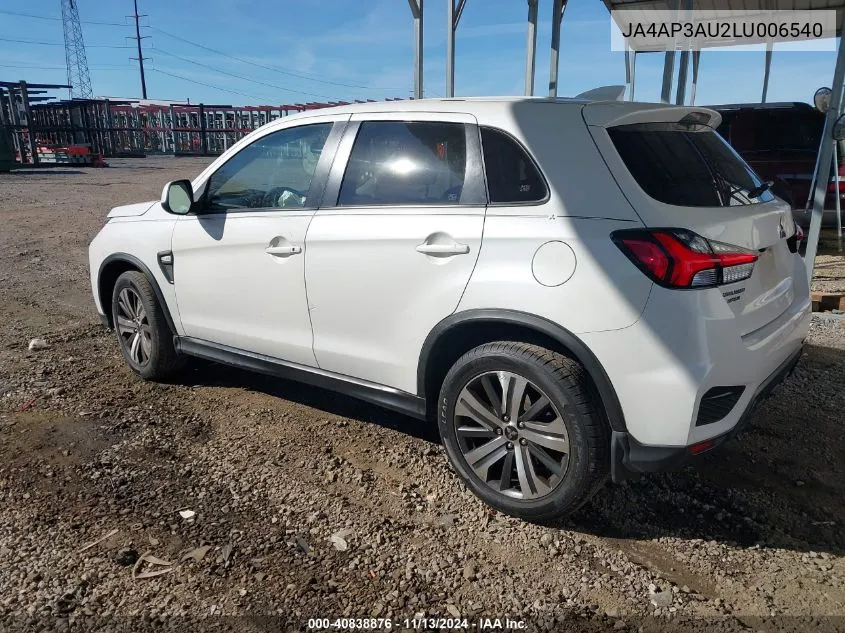 2020 Mitsubishi Outlander Sport 2.0 Be/2.0 Es/2.0 Sp VIN: JA4AP3AU2LU006540 Lot: 40838876