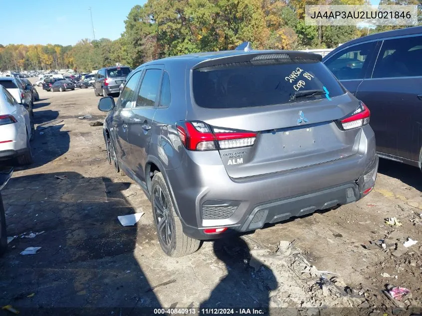 2020 Mitsubishi Outlander Sport 2.0 Es VIN: JA4AP3AU2LU021846 Lot: 40840913