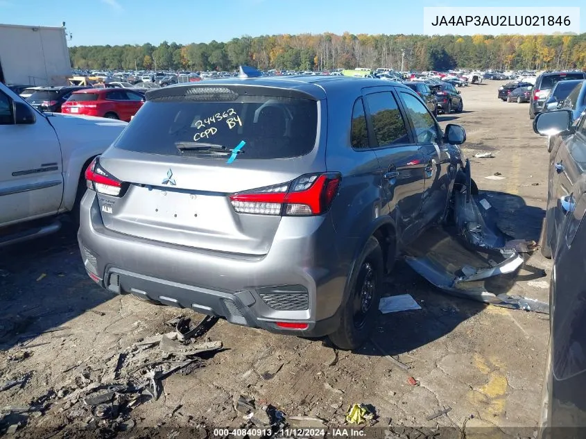 2020 Mitsubishi Outlander Sport 2.0 Es VIN: JA4AP3AU2LU021846 Lot: 40840913