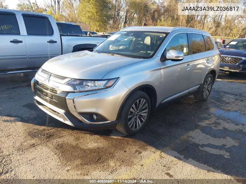 2020 Mitsubishi Outlander Sel 2.4 VIN: JA4AZ3A39LZ036817 Lot: 40858687