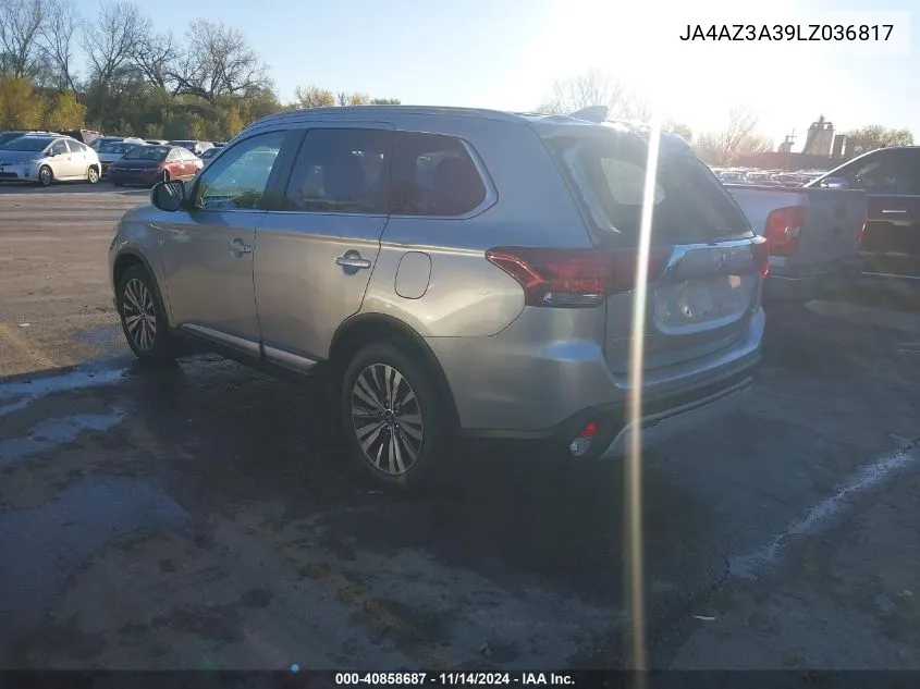 2020 Mitsubishi Outlander Sel 2.4 VIN: JA4AZ3A39LZ036817 Lot: 40858687