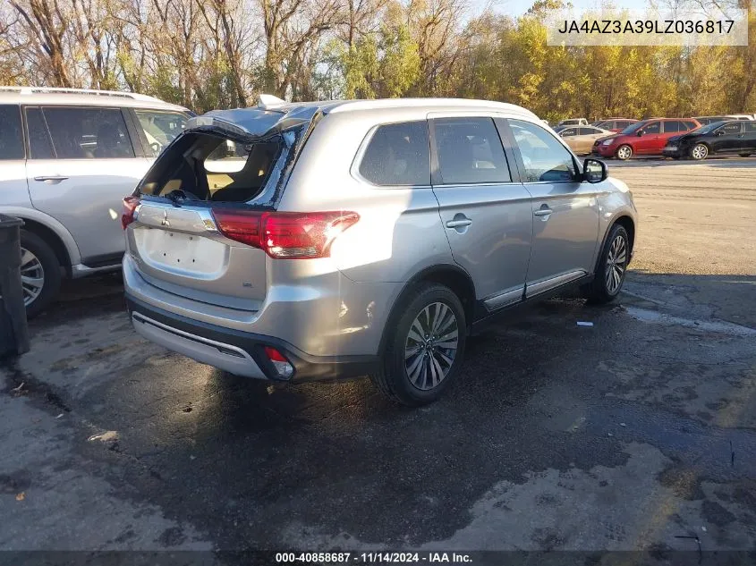 2020 Mitsubishi Outlander Sel 2.4 VIN: JA4AZ3A39LZ036817 Lot: 40858687