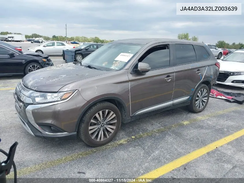 2020 Mitsubishi Outlander Se 2.4 VIN: JA4AD3A32LZ003639 Lot: 40884327