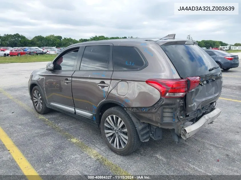 2020 Mitsubishi Outlander Se 2.4 VIN: JA4AD3A32LZ003639 Lot: 40884327