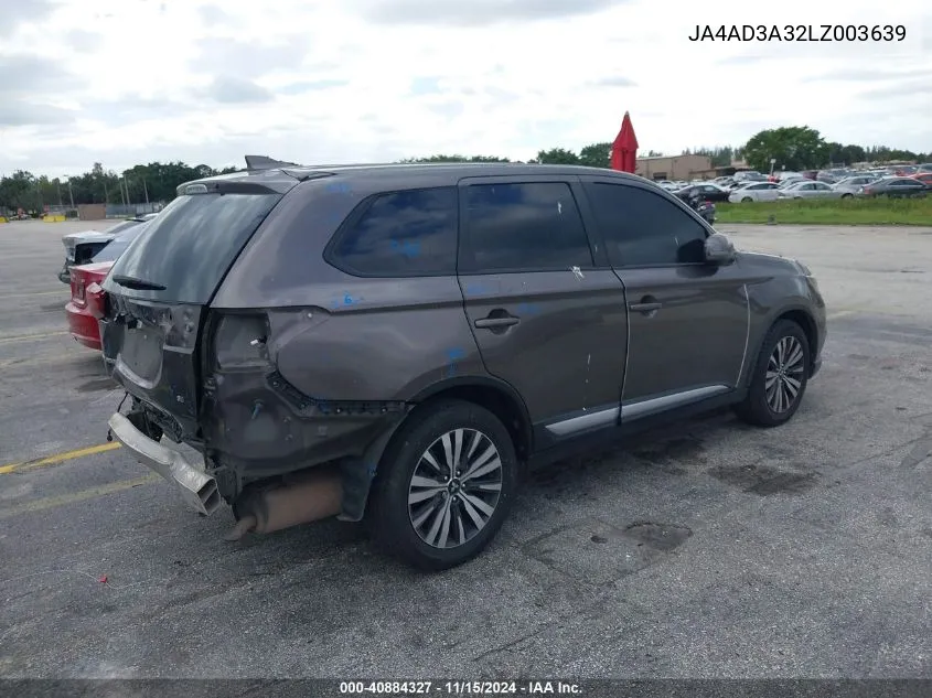 2020 Mitsubishi Outlander Se 2.4 VIN: JA4AD3A32LZ003639 Lot: 40884327