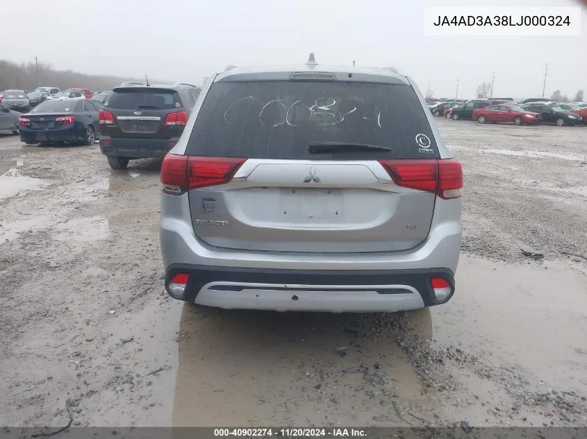 2020 Mitsubishi Outlander Le 2.4/Se 2.4/Sel 2.4/Sp 2.4 VIN: JA4AD3A38LJ000324 Lot: 40902274