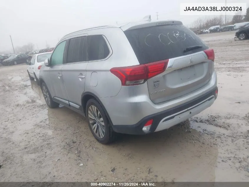 2020 Mitsubishi Outlander Le 2.4/Se 2.4/Sel 2.4/Sp 2.4 VIN: JA4AD3A38LJ000324 Lot: 40902274