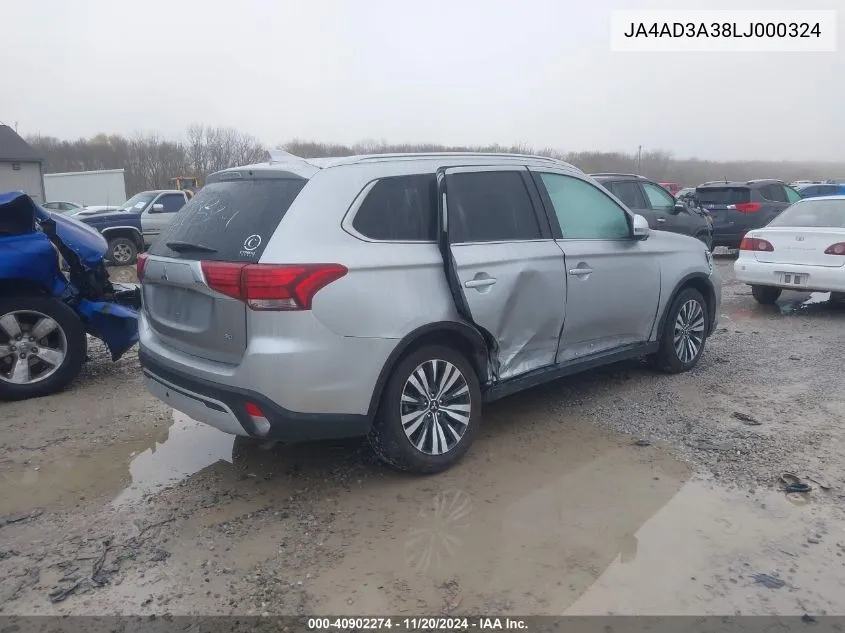 2020 Mitsubishi Outlander Le 2.4/Se 2.4/Sel 2.4/Sp 2.4 VIN: JA4AD3A38LJ000324 Lot: 40902274